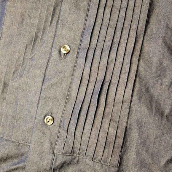 Eton Denim Tuxedo Shirt - Slim Fit Sz 15.5 (M) - Picture 3 of 4